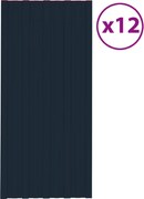 vidaXL Painéis de telhado 12 pcs 100x45 cm aço galvanizado antracite