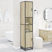 vidaXL Armário de WC derivados de madeira/metal carvalho sonoma