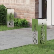 vidaXL Luz Solar LED de Caminho 2 pcs Prateado Aço inoxidável