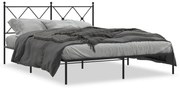 Estrutura de cama com cabeceira 160x200 cm metal preto