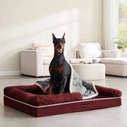 Cama ortopédica para cães com almofada amovível 120 x 85 x 20 cm vermelho baga