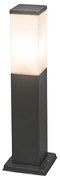 Candeeiro de exterior moderno 45cm cinzento escuro com opalino IP44 - Malios Design,Moderno