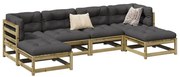 vidaXL 6 pcs conjunto sofás de jardim c/ almofadões pinho impregnado