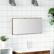 Armário de Espelho para Banheiro vidaXL com Luz LED Madeira Antiga 80x37 cm