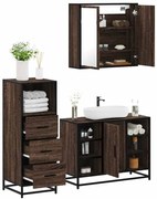 vidaXL 3 pcs conj. móveis WC derivados madeira cor carvalho castanho