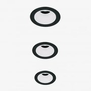 Pack De 3 Downlights Led Embutidos Com Molduras Redondas Ø5 Cm Em Alumínio Luisiana Preto - Branco & Branco Cálido 2700k & 3 W & 38º - Sklum