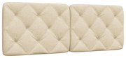 vidaXL Almofadão de cabeceira 120 cm tecido creme