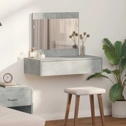 vidaXL Mesa de Vestir Pendurada na Parede Cinza Concreto 83x40x70 cm