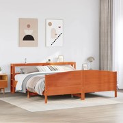 vidaXL Cama sem colchão 200x200 cm pinho maciço castanho-mel