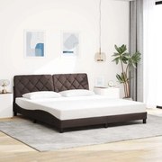 vidaXL Estrutura de cama sem colchão 180x200 cm tecido castanho-escuro