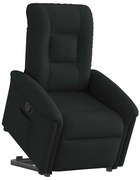 vidaXL Poltrona reclinável elevatória tecido preto