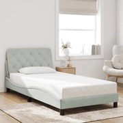 vidaXL Estrutura de cama sem colchão 100x200 cm veludo cinzento-claro