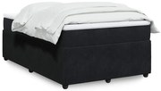 Cama boxspring com colchão 120x200 cm veludo preto