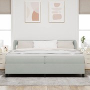 Cama com Estrado Box e Colchão vidaXL Cinza Claro 200x200 cm Veludo