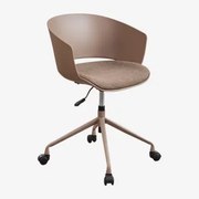 Cadeira De Escritório Com Rodas Morgana Castanho Praliné - Sklum