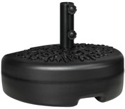 Outsunny Base de Parede para Chapéu de Sol Suporte Semicircular para Chapéu de Sol Preenchido com Areia 21kg ou Água 18kg para Jardim Pátio Terraço Exterior 50x31x18cm Preto