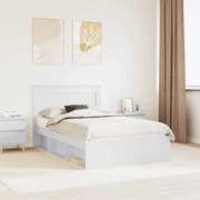 vidaXL Estrutura da Cama com cabeceira com gaveta Branco 135 x 190 cm