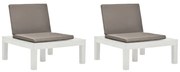vidaXL Cadeiras de jardim com almofadões 2 pcs plástico branco