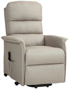 HOMCOM Poltrona Relax Reclinável Elétrica Poltrona Levanta Pessoas com Controlo Remoto e Bolso Lateral 66x90x96 cm Bege | Aosom Portugal