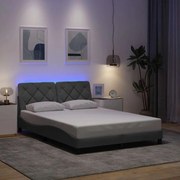 vidaXL Estrutura de cama com LED sem colchão 140x200 cm tecido
