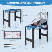 Conjunto de mesa de bilhar dobrável com pernas dobráveis ​​e niveladores de pés ajustáveis