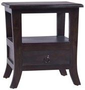 vidaXL Mesa de cabeceira 40x40x45 cm mogno maciço preto claro
