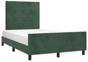 Estrutura de cama com colchão verde escuro 120x190 cm Veludo