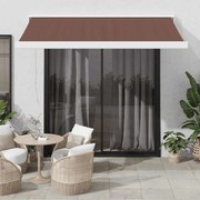 vidaXL Toldo retrátil manual 350x250 cm castanho