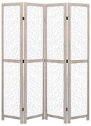 vidaXL Biombo com 4 painéis 140x165 cm madeira maciça branco