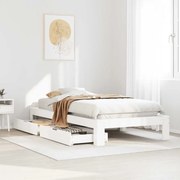 vidaXL Cama sem colchão 75x190 cm madeira de pinho maciça branco