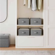 Conjunto de 4 caixas arrumação guarda roupa com 6 compartimentos Cinzento