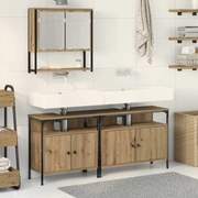 vidaXL Conjunto de Móveis para Banheiro de 3 Peças Carvalho Artisan Madeira Engenheirada