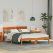 vidaXL Estrutura da Cama Castanho-mel 140 x 190 cm Madeira de Pinheiro