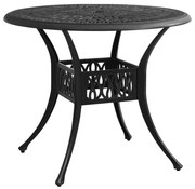 Mesa de jardim 90x90x74 cm alumínio fundido preto