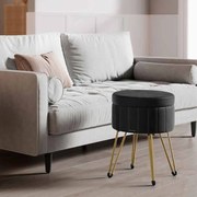 Banco com espaço de arrumação e 4 pernas metálicas preto