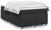 vidaXL Cama com molas/colchão 120x200 cm couro artificial preto