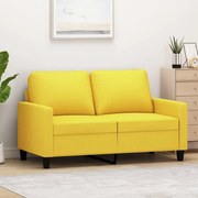vidaXL Sofá de 2 lugares 120 cm tecido amarelo-claro