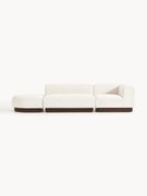 Módulo com chaise longue em teddy-bouclé Natalie, com repousa pés (esquerda/direita)
