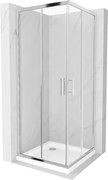 Mexen Rio cabine de duche quadrada 90 x 90 cm, transparente, cromado + base de duche Flat, branco - 860-090-090-01-00-4010