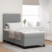 vidaXL Cama Box com colchão Cinzento-claro 90 x 190 cm tecido