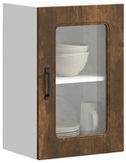 vidaXL Armário de parede de cozinha porta vidro Kalmar carvalho fumado