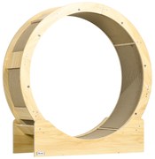 Pawhut Roda de Corrida para Gatos de Interior Esteira com Freio Almofadas de Arranhar Diâmetro 91 cm Natural | Aosom Portugal
