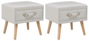 vidaXL Mesas-de-cabeceira 2 pcs 40x35x40 cm couro artificial branco