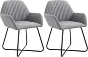 vidaXL Cadeiras de jantar 2 pcs tecido cinzento-claro