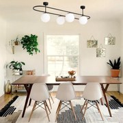 Candeeiro de Teto Abakus – Preto e Branco – 124 x 40 cm