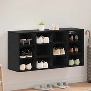 vidaXL Armário de Sapatos com prateleira Carvalho preto 103x30x51 cm