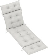 Outsunny Almofada espessa para banho de sol almofada para espreguiçadeira 190 x 56 x 10 cm, UPF20+, colchão para espreguiçadeira seis fixações, cinza claro | Aosom Portugal