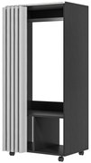 HOMCOM Armoire penderie Armoire de Rangement Mobile com cortina, Painéis de Partículas, barra de suspensão, preto | Aosom Portugal
