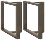 vidaXL Pés de mesa de jantar em forma de T, 2 peças, preto, 80x35x(72-73) cm, aço