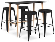 5 pcs conjunto de bar preto